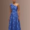 Wrap Pleated Lamé Dress