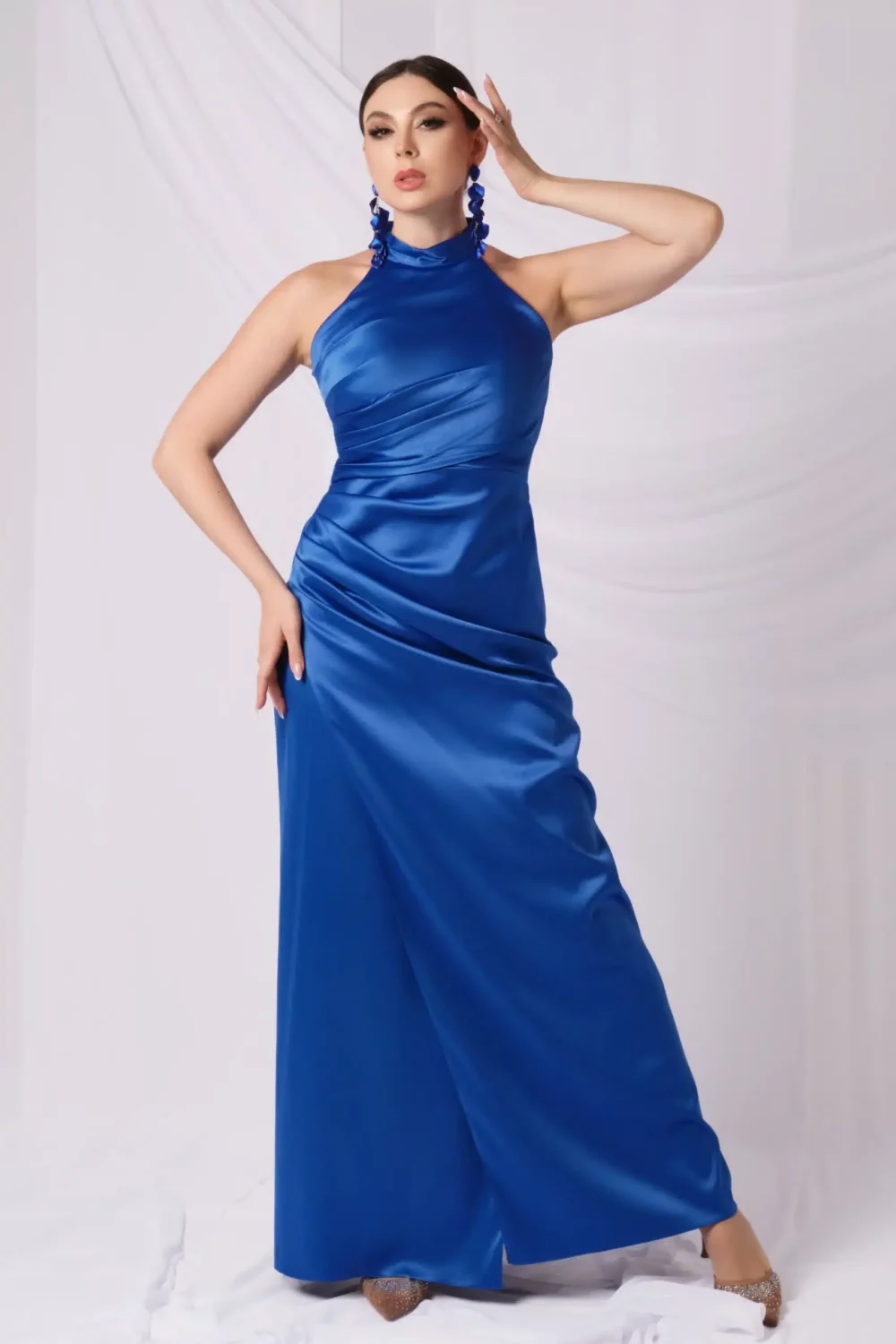 Halter High Neck Cold Shoulder Dress