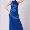 Halter High Neck Cold Shoulder Dress