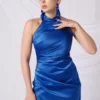 Halter High Neck Cold Shoulder Dress