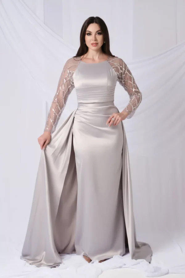Pleated Waist Sequined Top Dress