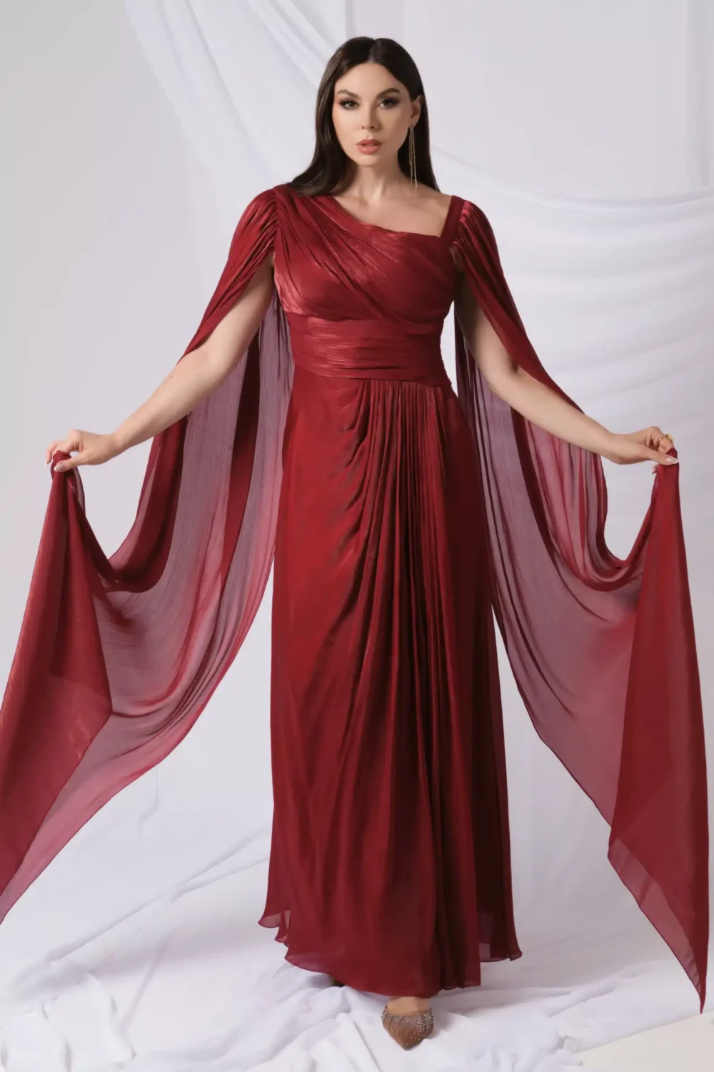 Cold Shoulder Pleated Dress