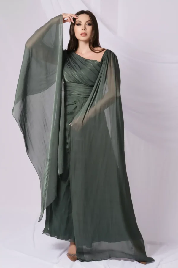 Cold Shoulder Pleated Dress