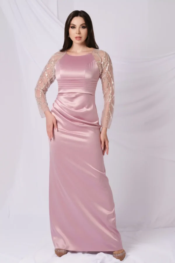 Pleated Waist Sequined Top Dress