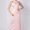 Halter High Neck Cold Shoulder Dress