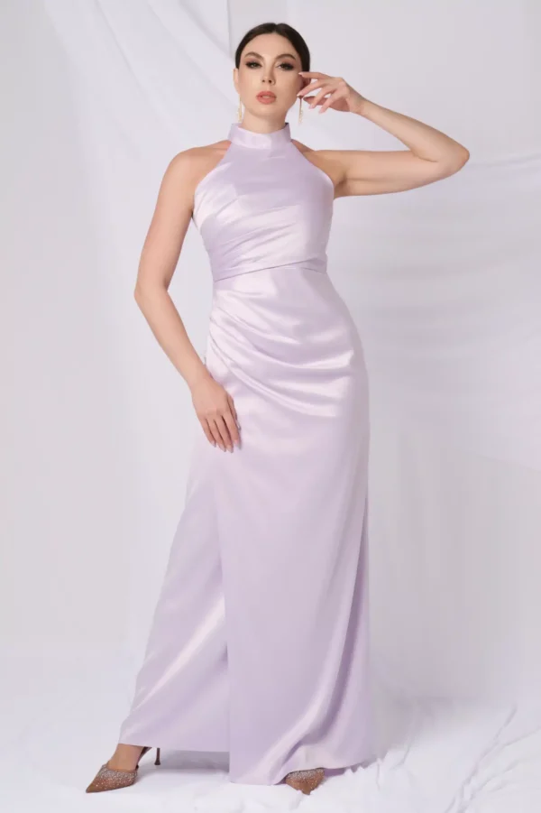 Halter High Neck Cold Shoulder Dress