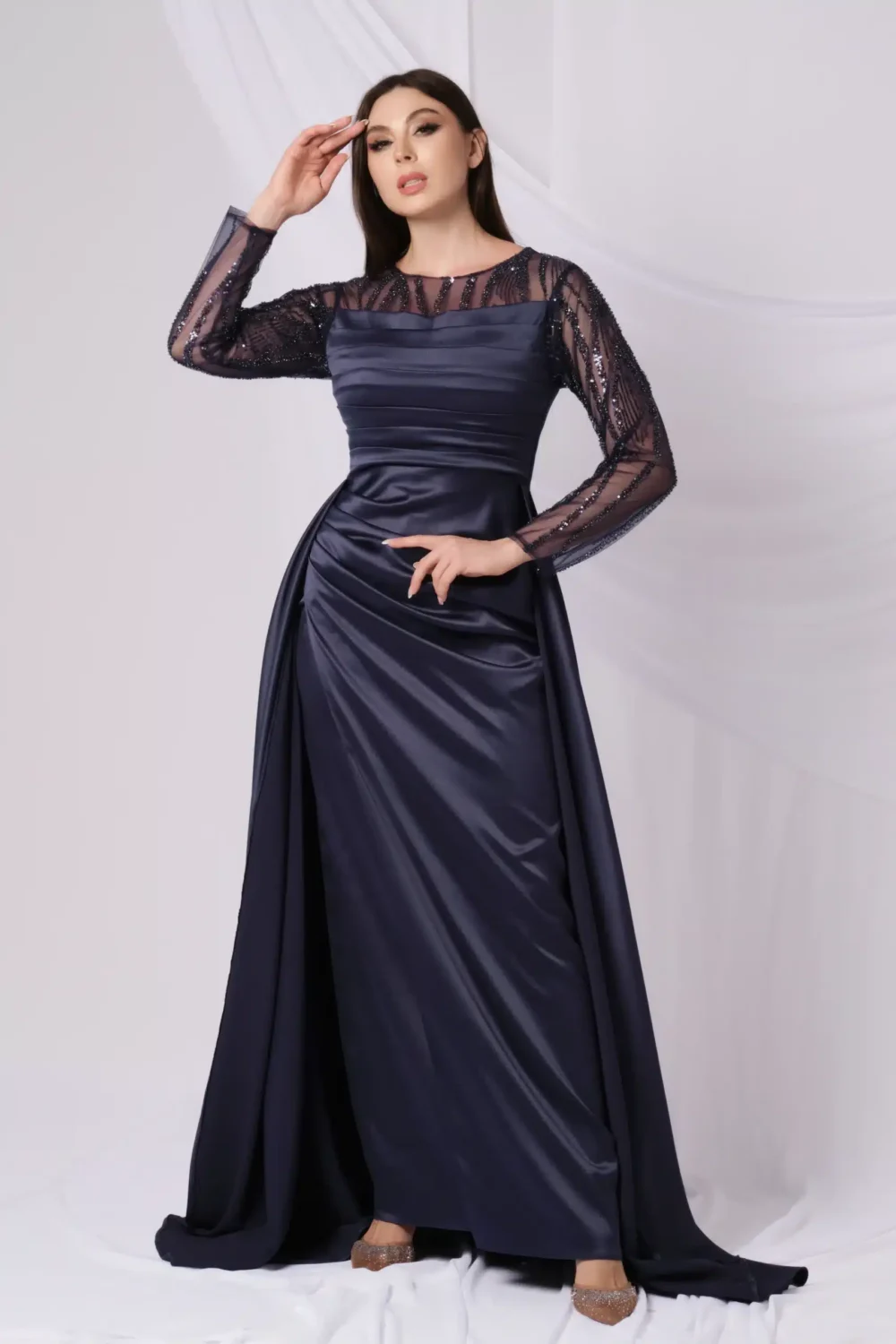 Extended Tail Sequined Dress