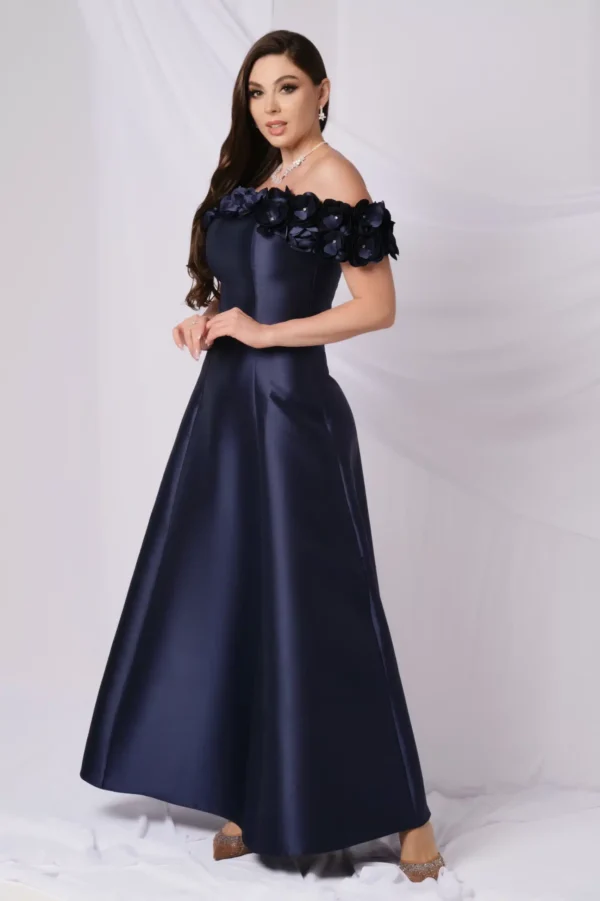 Off Shoulder Flower Details Dress