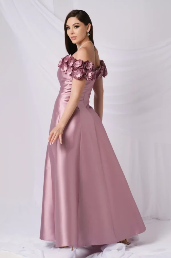 Off Shoulder Flower Details Dress