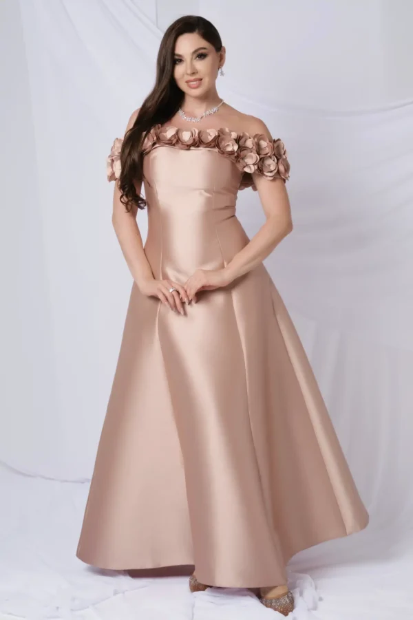Off Shoulder Flower Details Dress